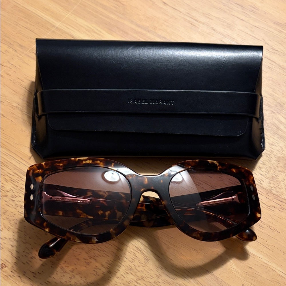 Isabel Marant Tortoise Shell Sunglasses with Black Case